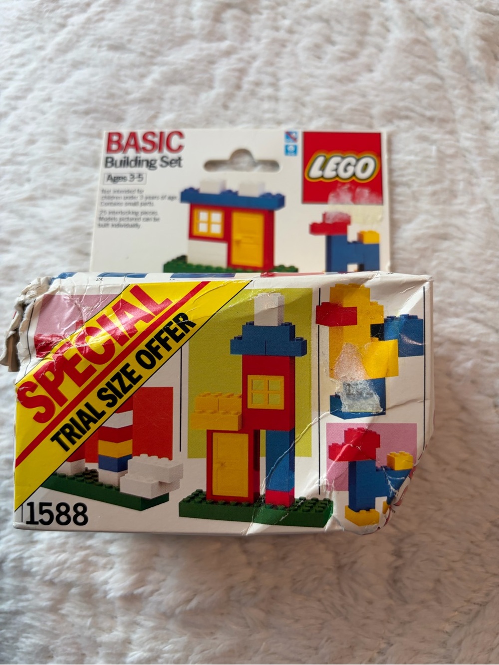 Vintage LEGO Basic Building Set #1588 Special Trial Size Offer 1987 damaged box